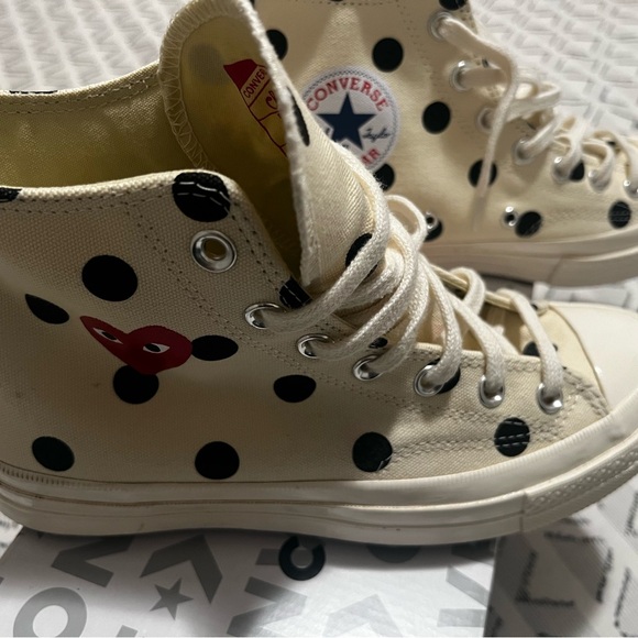Comme des Garçons PLAY Converse Women's Polka Dot High-Top Sneakers - Picture 5 of 12
